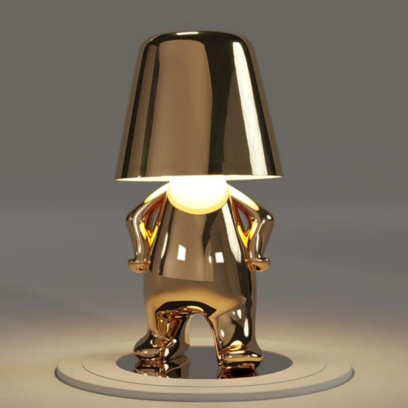 Cordless Table Lamp Rechargeable LED USB Metal Figure Sitting Standing Poses Thinker