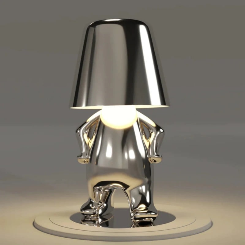 Cordless Table Lamp Rechargeable LED USB Metal Figure Sitting Standing Poses Thinker