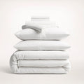 Cotton Duvet Cover Set with Pillowcases King Size and Queen Sateen Finish Bedding White