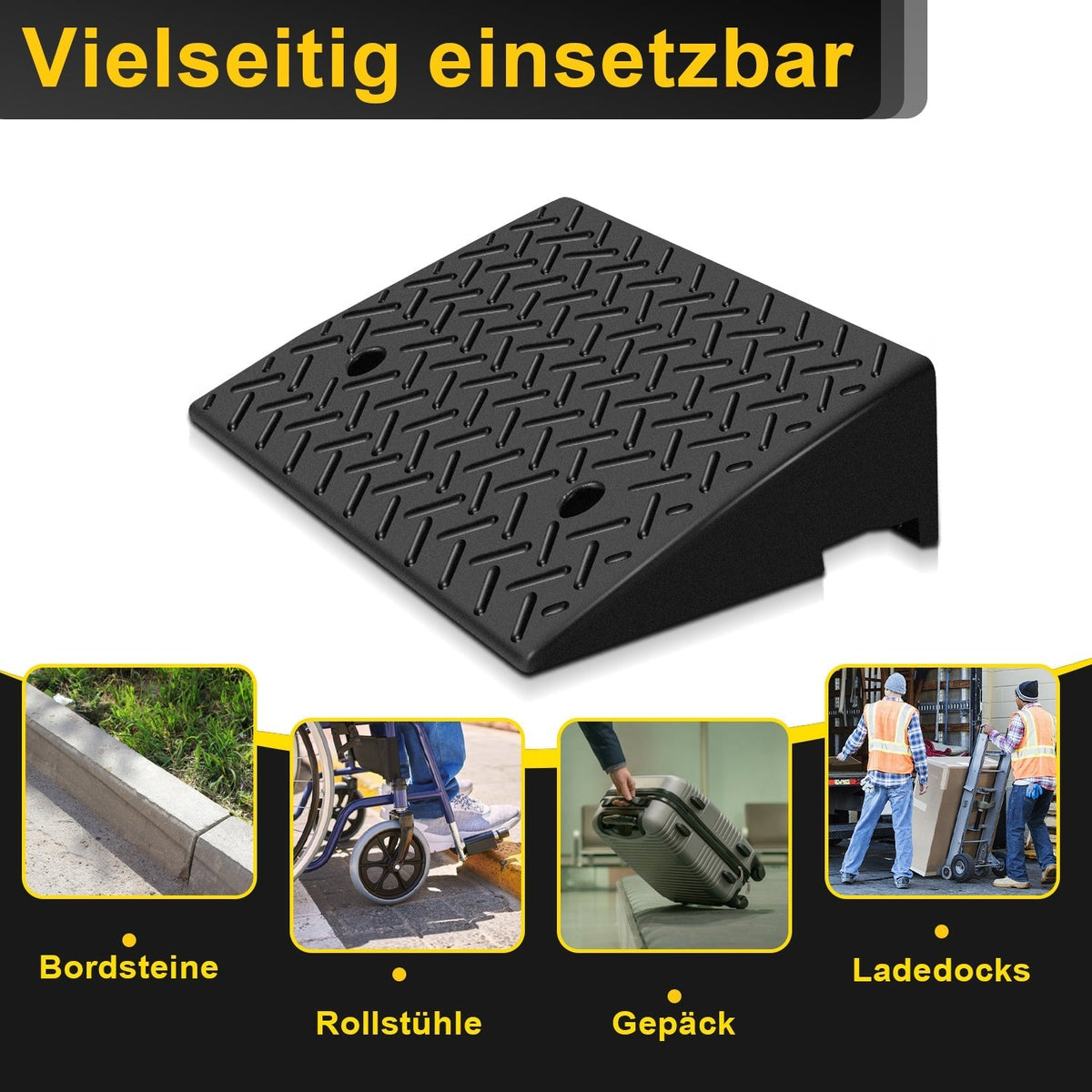 2 Piece Curb Ramp Rubber Access Ramp 3T | zavevo