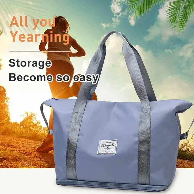 Zavevo Travel Double Layer Travel Duffel Bag – Waterproof Wet & Dry Separation Gym and Weekend Bag