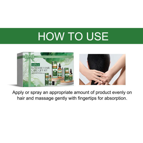 Rosemary Hair Care Gift Set: Roller, Spray & Oil