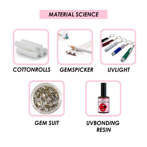 Tooth Gem Set with UV Glue