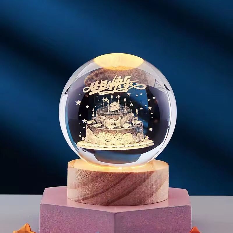 3D Crystal Ball Night Lamp zavevo
