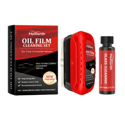 Glass Oil Film Remover Set with Brush