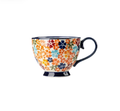 Large Floral Ceramic Mug with Hand-Painted Art for Coffee & Tea