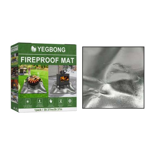 Silver Fireproof Grill Mat