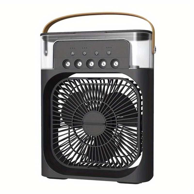 1pc Portable Air Conditioner, Household Small Air Cooler, Portable Air Adjustment For Office, 3 Speed Air Cooling Fan Humidifier, 5pcs Humidified Spray Heads For Home Appliances | zavevo