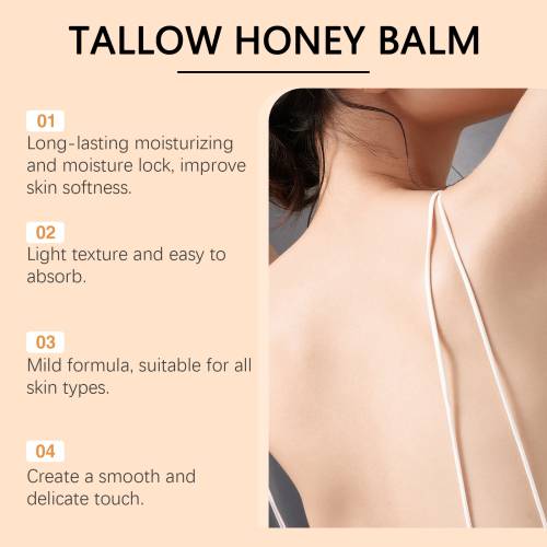 Beef Tallow Honey Moisturizing Cream, Non-Sticky
