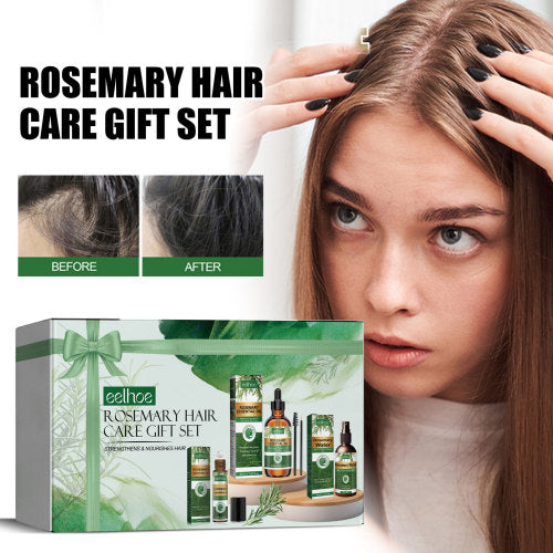 Rosemary Hair Care Gift Set: Roller, Spray & Oil