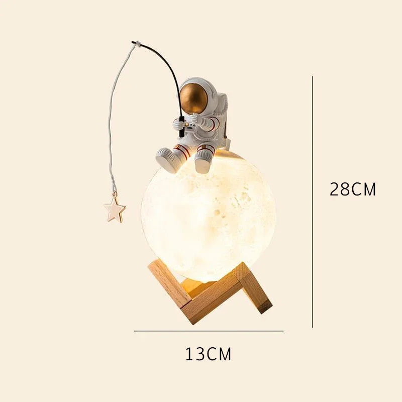 3D Astronaut Moon Lamp with LED Night Light, Dimmable Touch Control and Decoration for Children's Room | zavevo