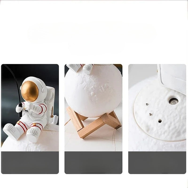 3D Astronaut Moon Lamp with LED Night Light, Dimmable Touch Control and Decoration for Children's Room | zavevo