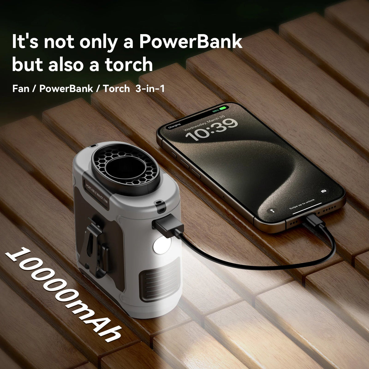 10000mAh Outdoor Portable Waist Fan | zavevo