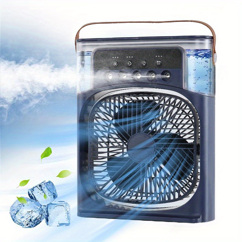 1pc Portable Air Conditioner, Household Small Air Cooler, Hydrocooling Fan, Portable Air Adjustment For Office, 3 Speed Air Cooling Fan Humidifier, 5pcs Humidified Spray Heads For Home Appliances | zavevo