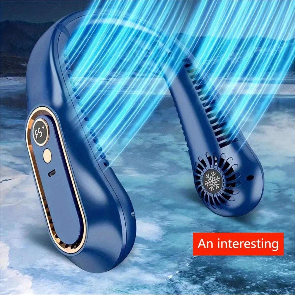1pc Portable USB Cooler Fan With 5 Speeds And Digital Display - Super Strong Technology And Bladeless Design For Outdoor Use | zavevo