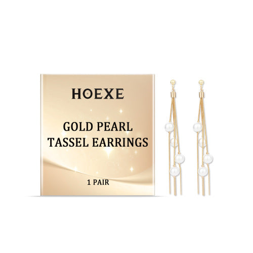 Gold-Tone Pearl Fringe Earrings