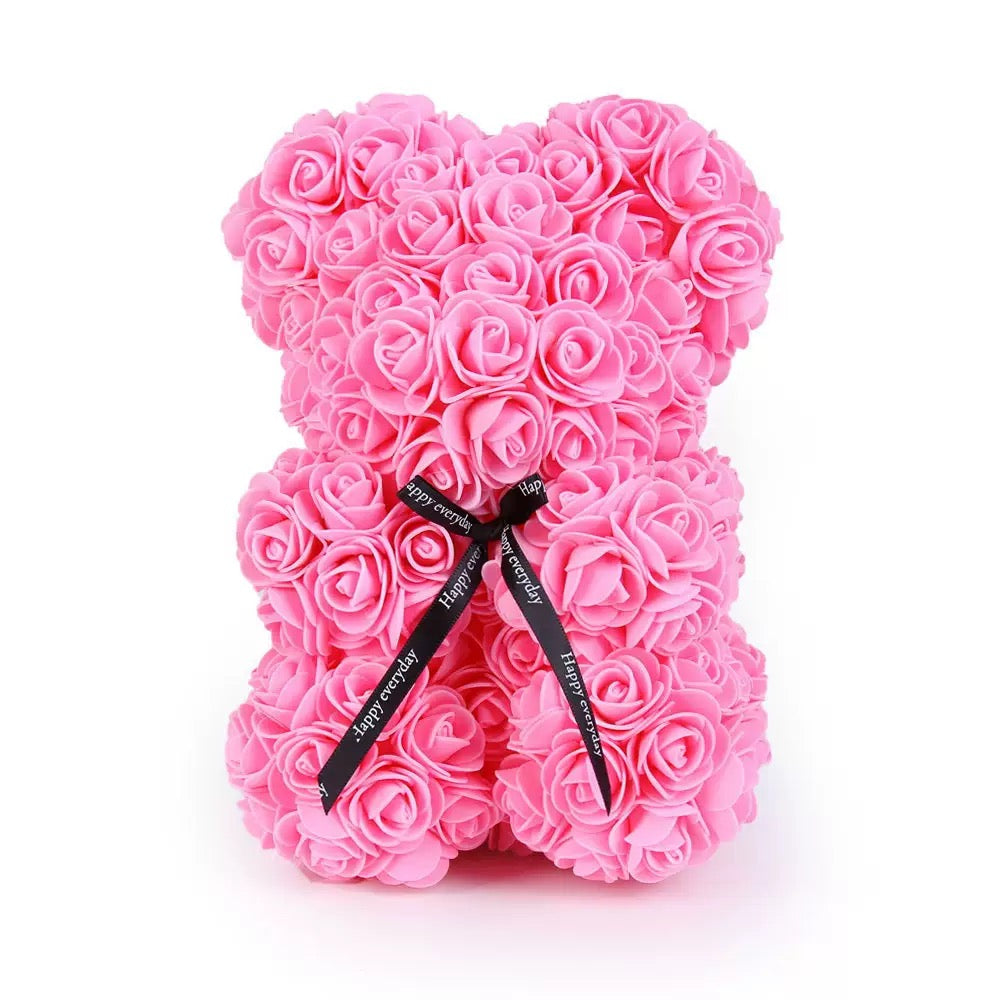 Rose Bear Valentine's Gift, Artificial Flower Bear in Multiple Colors