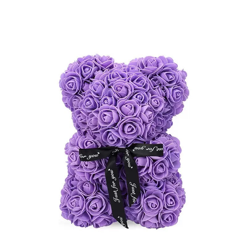 Rose Bear Valentine's Gift, Artificial Flower Bear in Multiple Colors