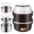 Electric Heating Lunch Box with Stainless Steel Bowls and Bento Food Steamer Heated