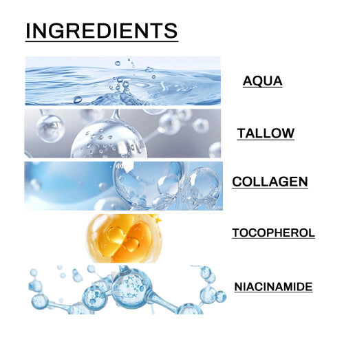 Men's Tallow Collagen Face Cream, Hydrating & Firming