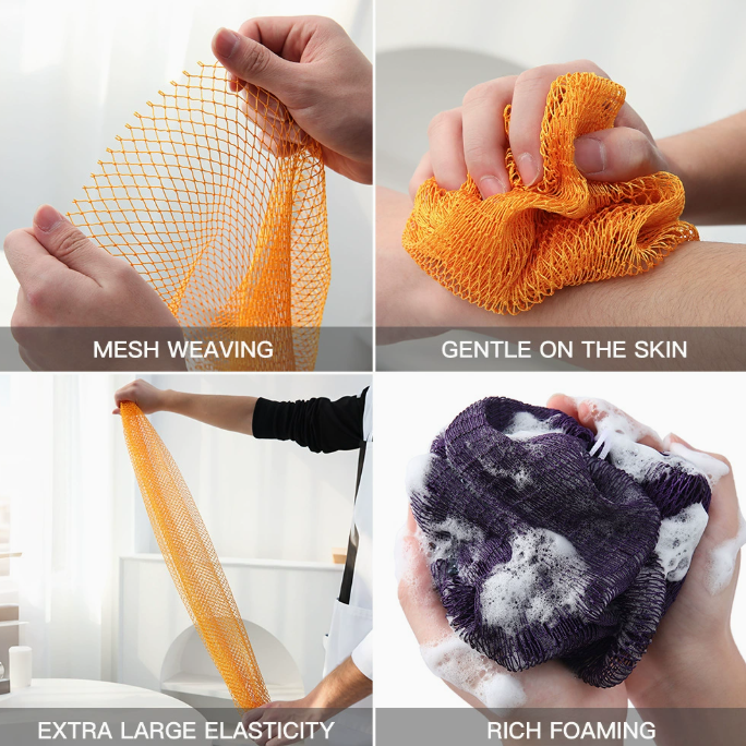 Stretchy Nylon Exfoliating Back Scrub Towel