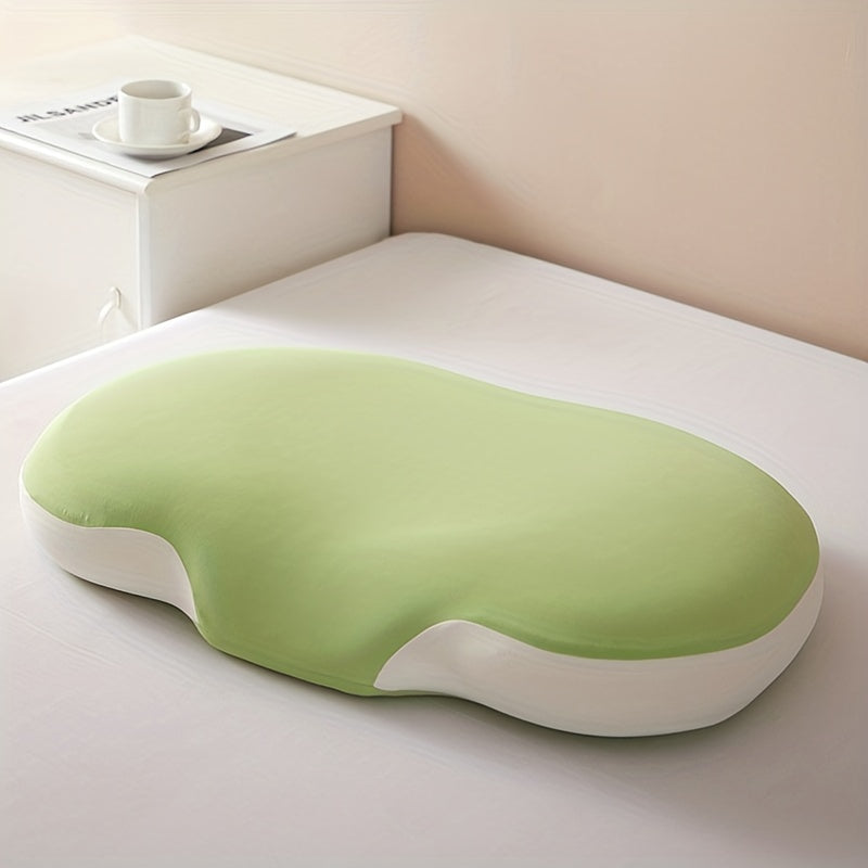 1pc Oval Macaron Pillow Cervical Memory Foam Pillow, Cooling Bed Pillow For Sleeping - Neck Pillows For Pain Relief Sleeping, Contour Support Ergonomic Pillow For Side Back Stomach Sleepers Using High And Low Partition | zavevo