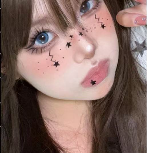 Face Stencil Template Set, Star Face & Eyebrow Stickers