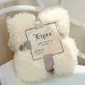 Faux Fur Throw Blanket with Soft Plush Long Pile Shaggy Texture for Cozy Bedding