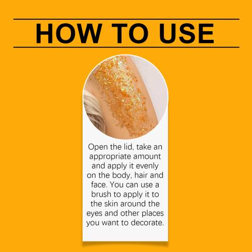 Orange Glitter Gel for Face, Body & Hair
