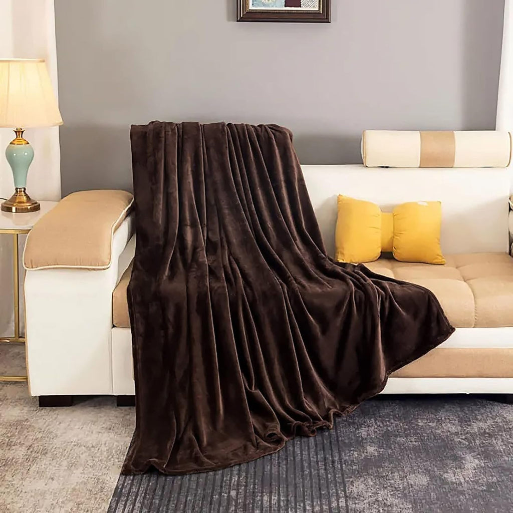 Fleece Faux Fur Super Soft Throw Blanket for Sofa and Bed Plush Lightweight Heated