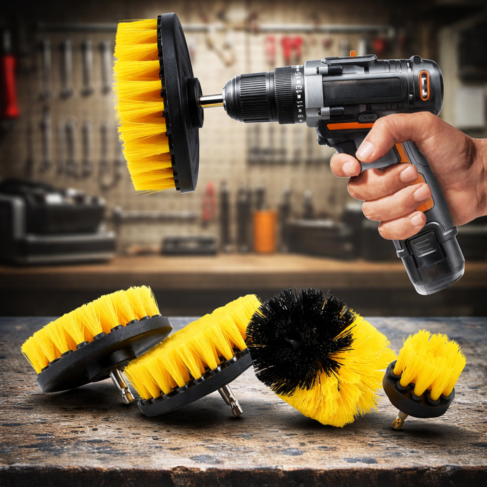 4-in-1 Brush Set for Drill – effective cleaning without effort | zavevo