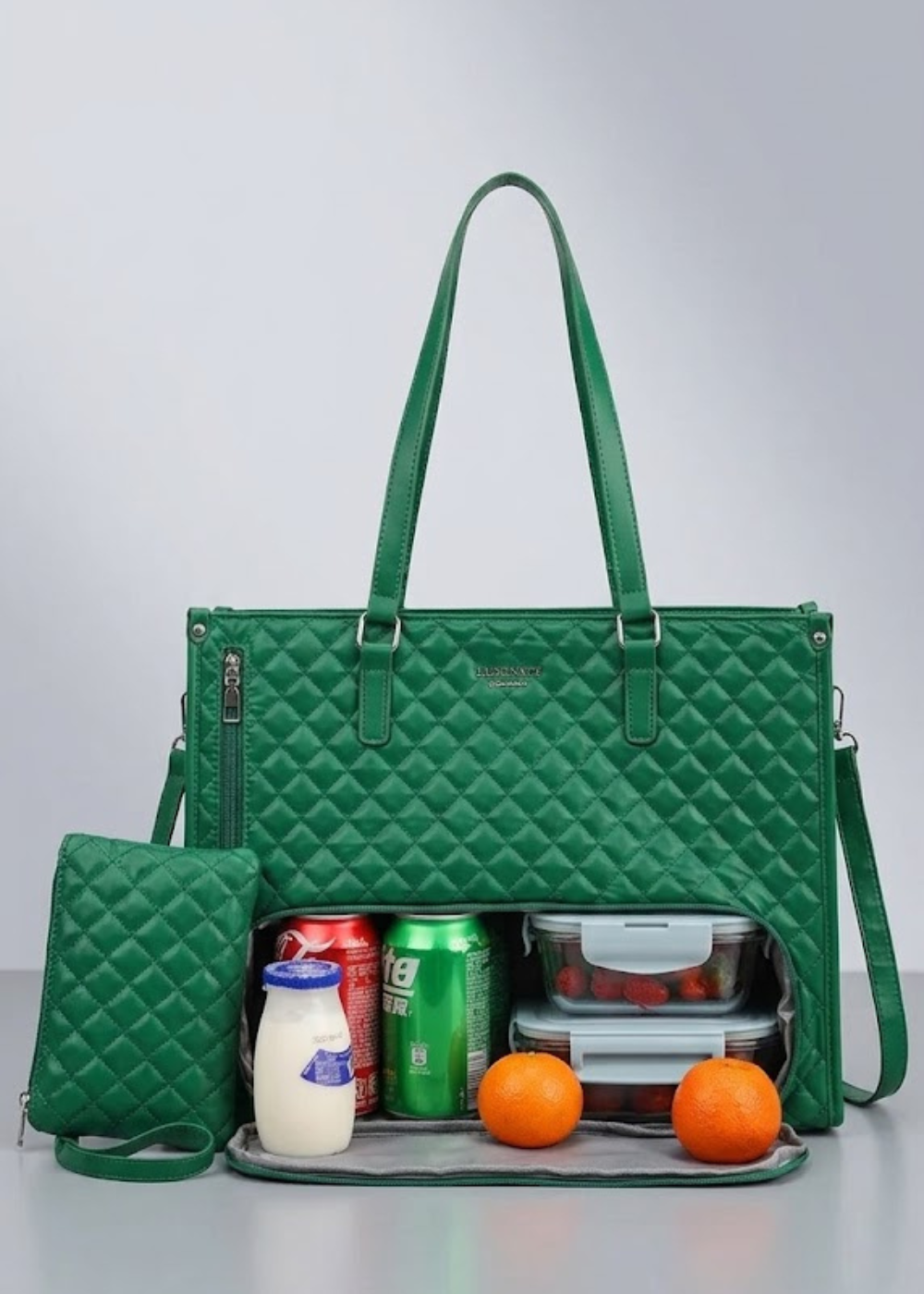 Green Insulated  Ladies Lunch Tote Bag |The Clerkenwell