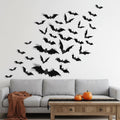 Halloween 3D Bat Wall Art Decor Stickers with Foldable Wings for Nursery Bathroom