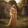 Halloween Plus Size Medieval Dress Costume with Embroidered Bodice and Glitter Tulle Skirt