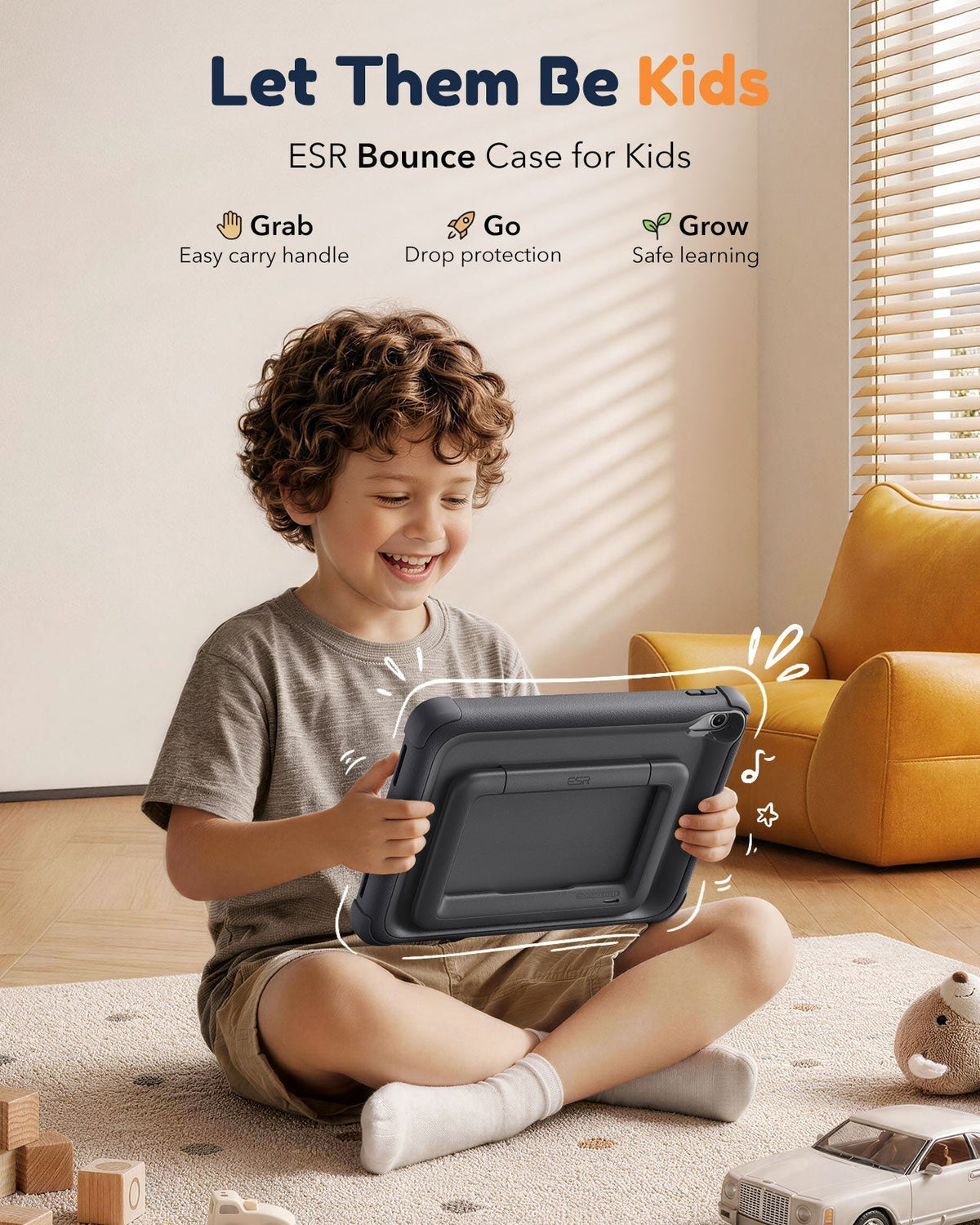 iPad 11" (A16) 2025 Bounce Case for Kids - Black