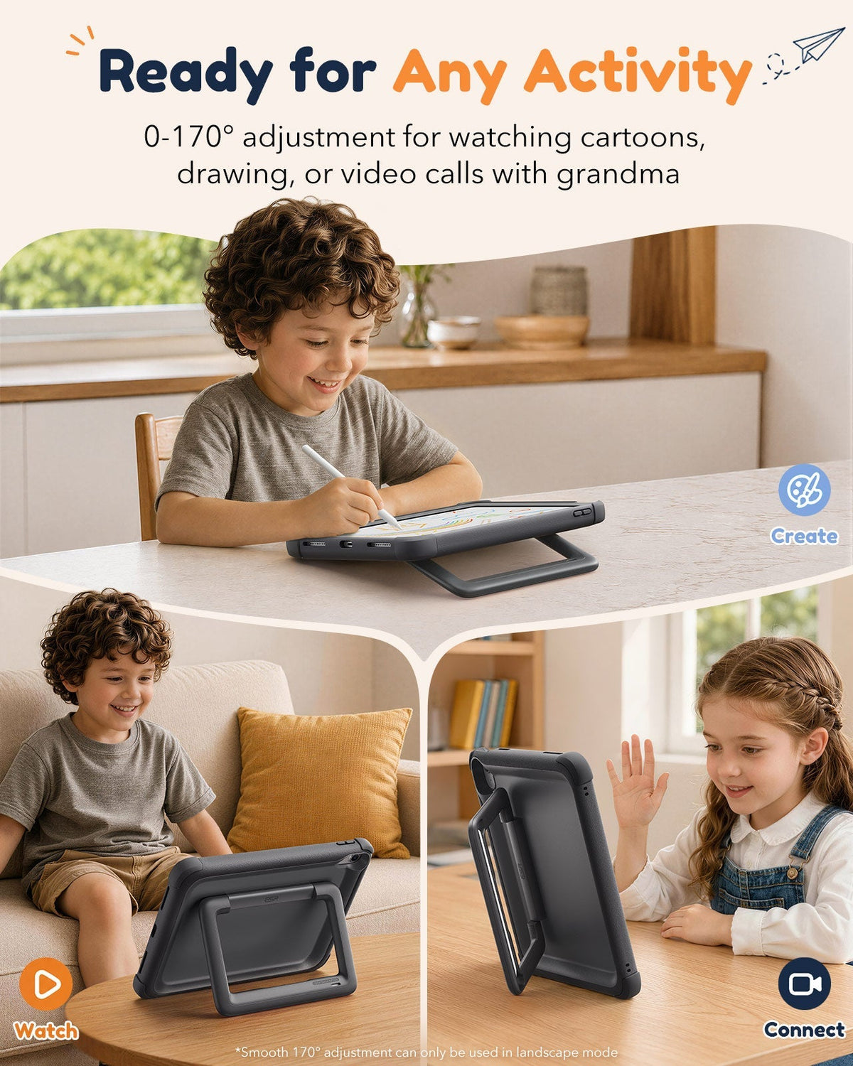 iPad 11" (A16) 2025 Bounce Case for Kids - Black