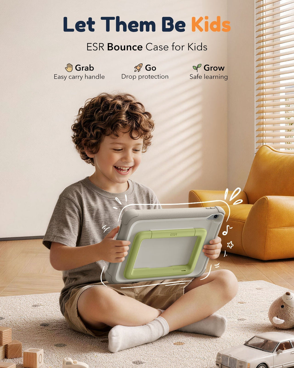 iPad 11" (A16) 2025 Bounce Case for Kids - Gray