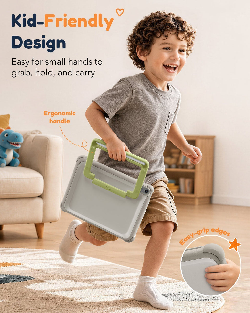 iPad 11" (A16) 2025 Bounce Case for Kids - Gray