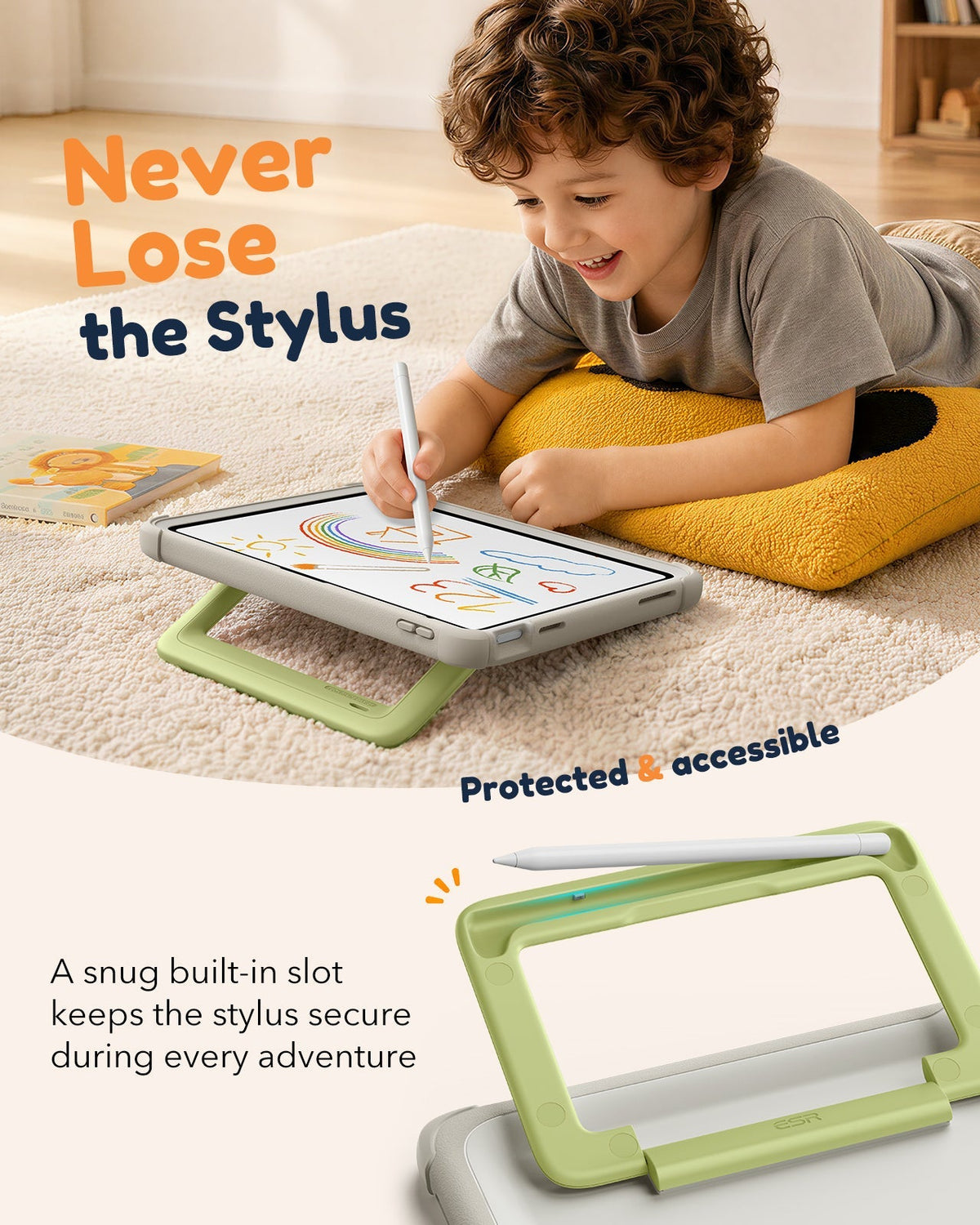 iPad 11" (A16) 2025 Bounce Case for Kids - Gray