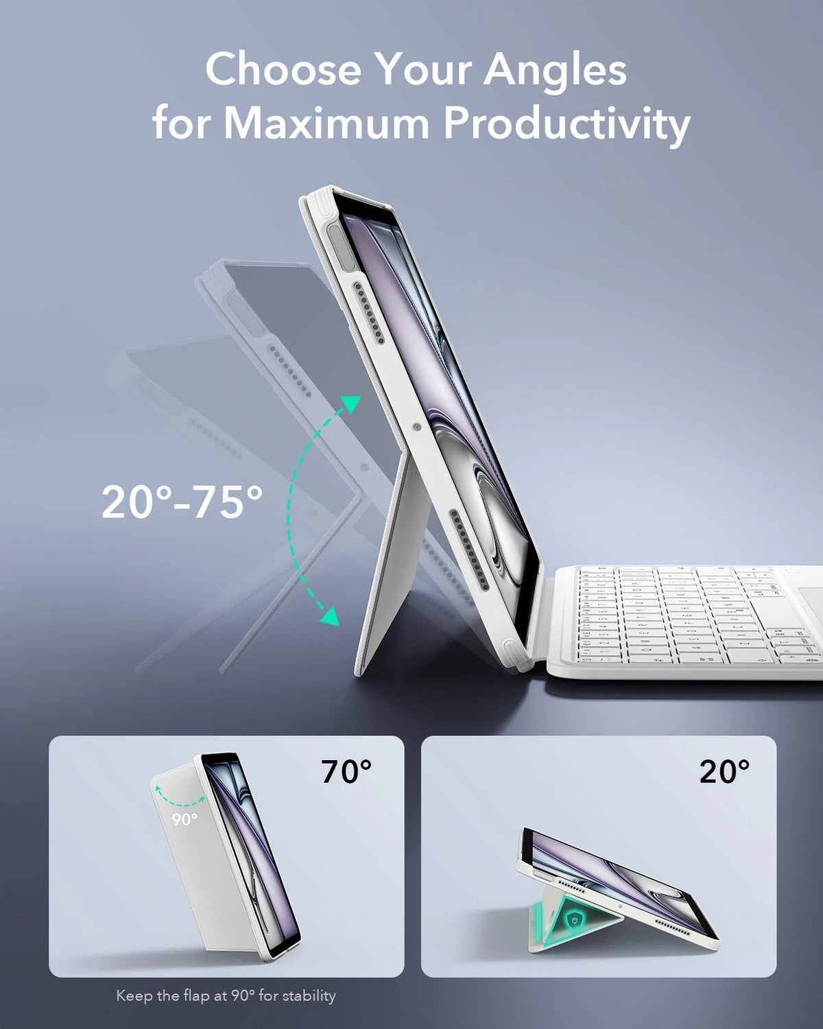 iPad Pro 11" (M4) 2024 Shift Keyboard Case (Detachable) - US Layout - White