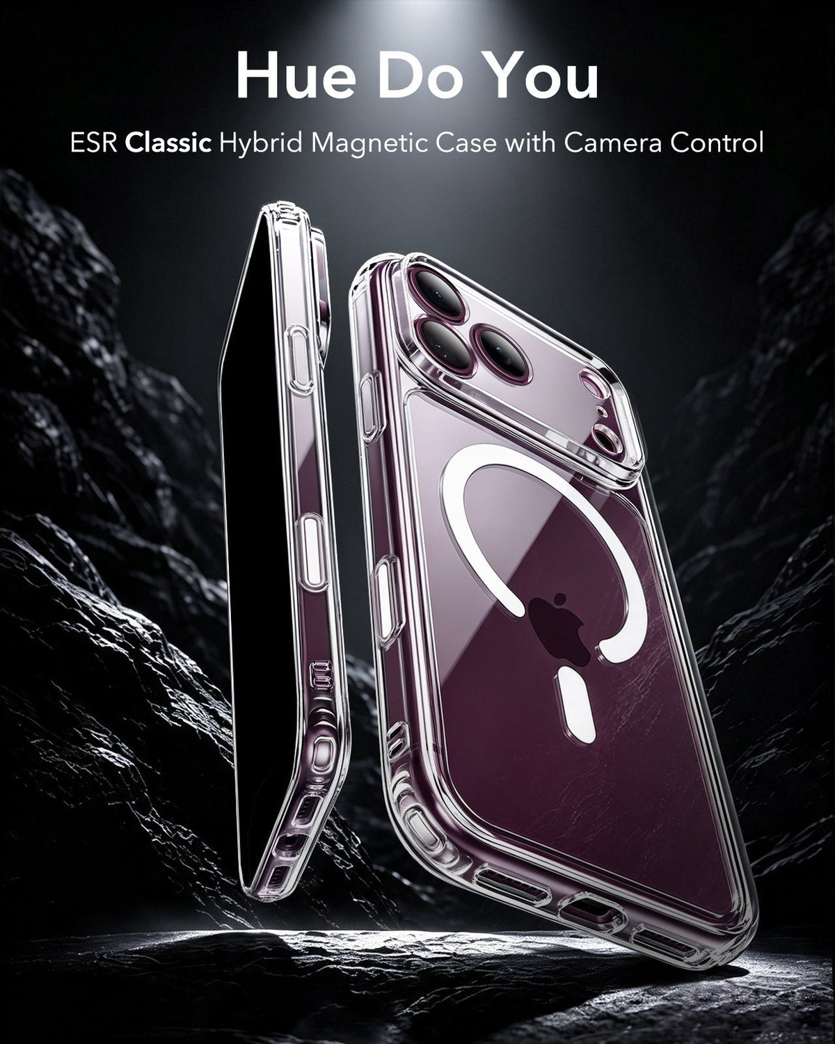 iPhone 2026 Pro Classic Hybrid Magnetic Case with Camera Control - Clear