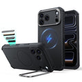 iPhone 2026 Pro Cyber Tough Magnetic Case with Camera Control and Flex Stand - Black