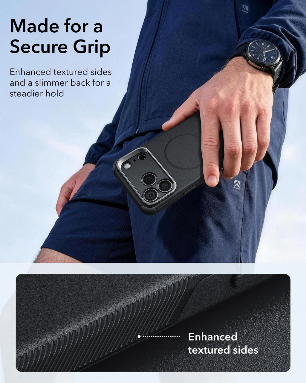 iPhone 2026 Pro Cyber Tough Magnetic Case with Camera Control and Flex Stand - Black