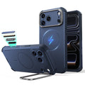 iPhone 2026 Pro Cyber Tough Magnetic Case with Camera Control and Flex Stand - Navy Blue
