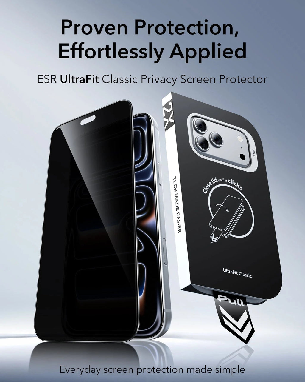 iPhone 2026 Pro Max UltraFit Classic Privacy Screen Protector - 3 Pack