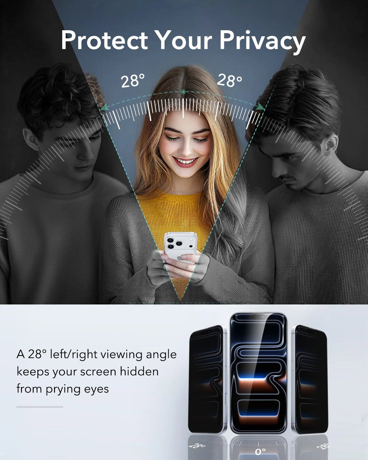 iPhone 2026 Pro Max UltraFit Classic Privacy Screen Protector - 3 Pack