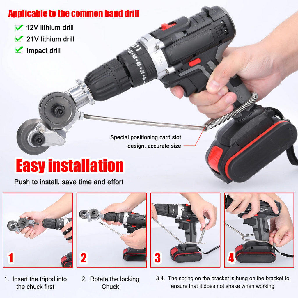 zavevo | Heavy-Duty Metal Cutting Adapter for Drill