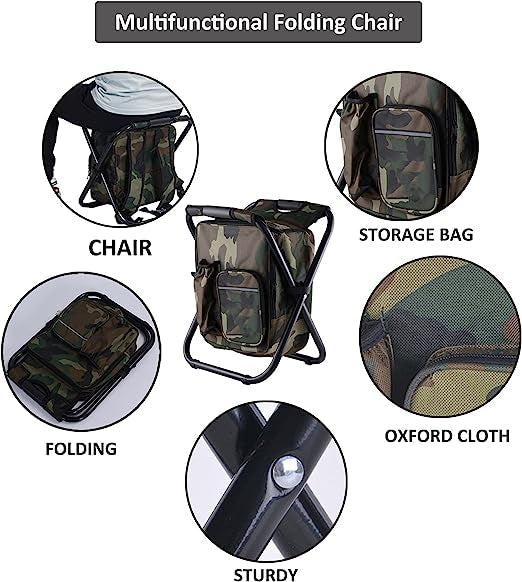 Zavevo Travel Backpack Chair – 3-in-1 Foldable Outdoor Chair, Cooler Bag & Hiking Backpack