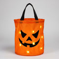 Kids' Halloween Candy Bag Bucket for Trick or Treat with LED Light Up Pumpkin Design