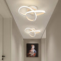 LED Ceiling Light Fixture with Low Profile Flush Mount Modern Overlapping Rings Design